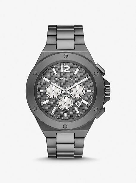 michael kors gunmetal gray watch|Oversized Lennox Gunmetal Watch .